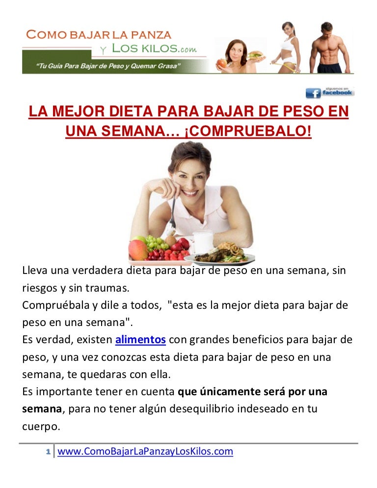 La mejor dieta para bajar barriga